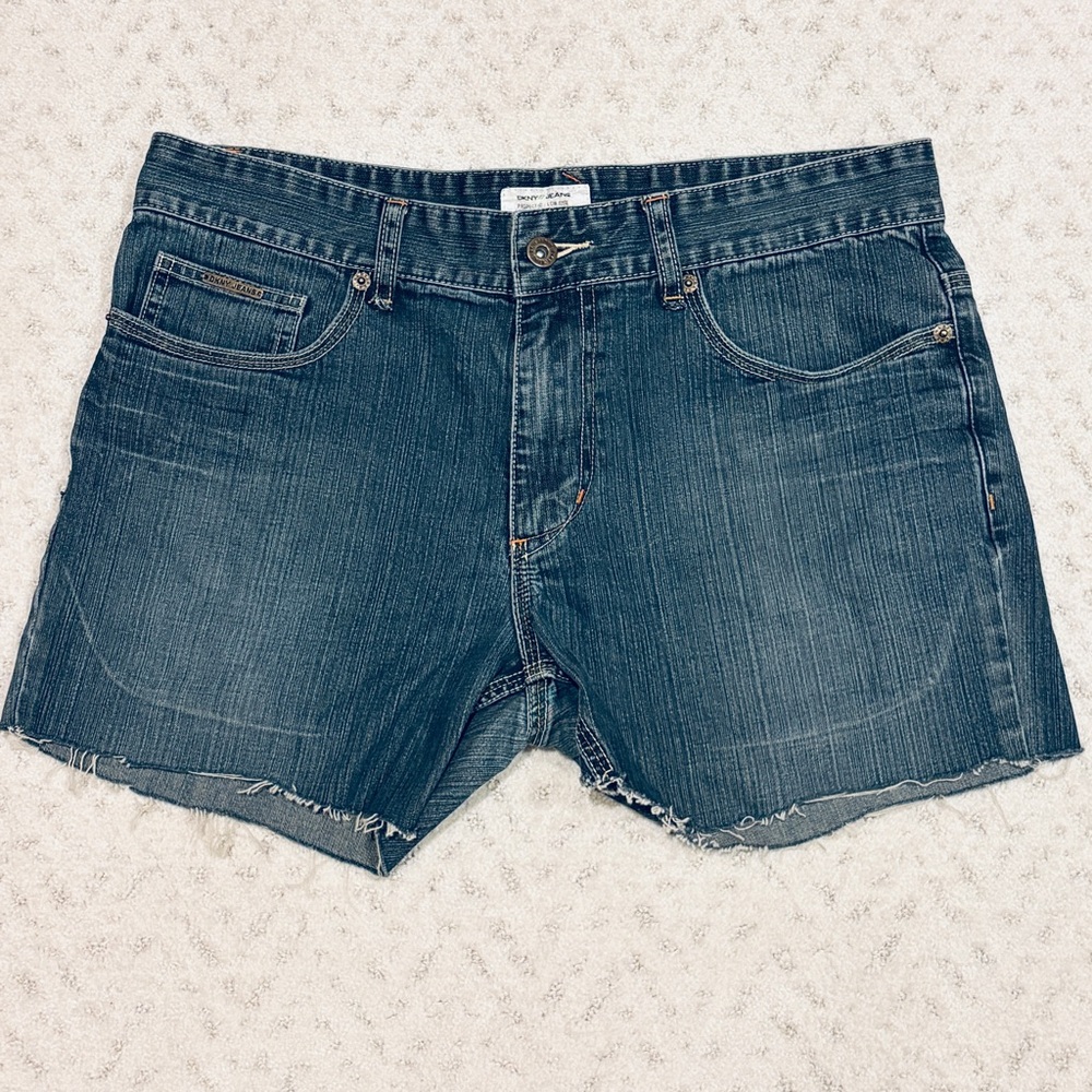 DKNY Women's Dark Indigo Denim Cutoff Shorts